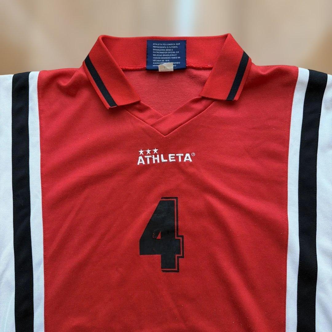 ATHLETA サッカーユニフォーム 上下セット 赤白 4 ソックス付 (4/9)