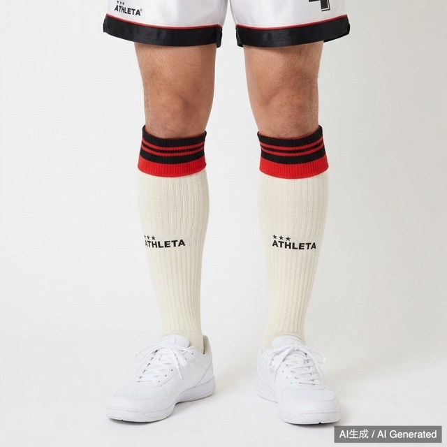 ATHLETA サッカーユニフォーム 上下セット 赤白 4 ソックス付