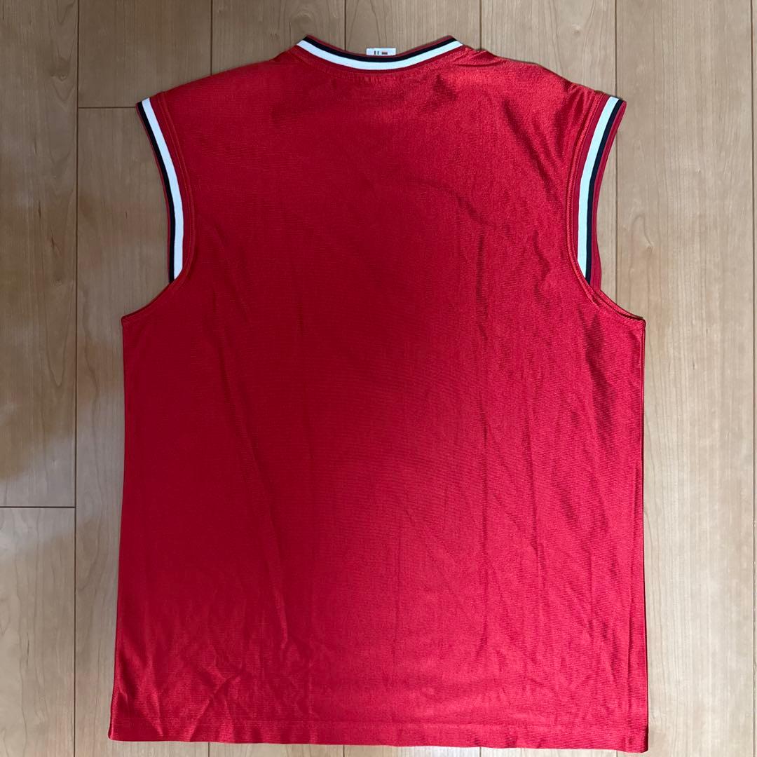 Reebok 赤 Vネック ノースリーブ L/XL バスケ 光沢 (3/4)