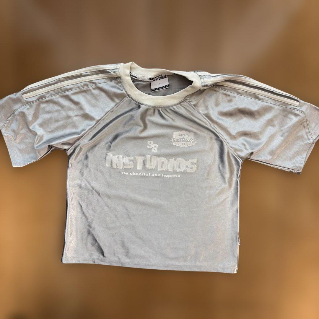 INS STUDIOS シルバー レディース 半袖Tシャツ Sサイズ チビT (2/5)