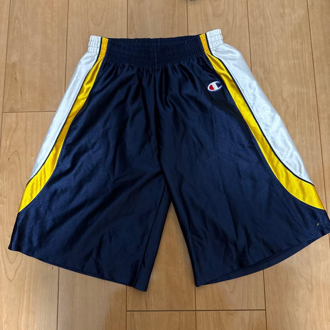 Champion バスケットボールパンツ バスパン M ネイビー/イエロー 光沢 (2/4)