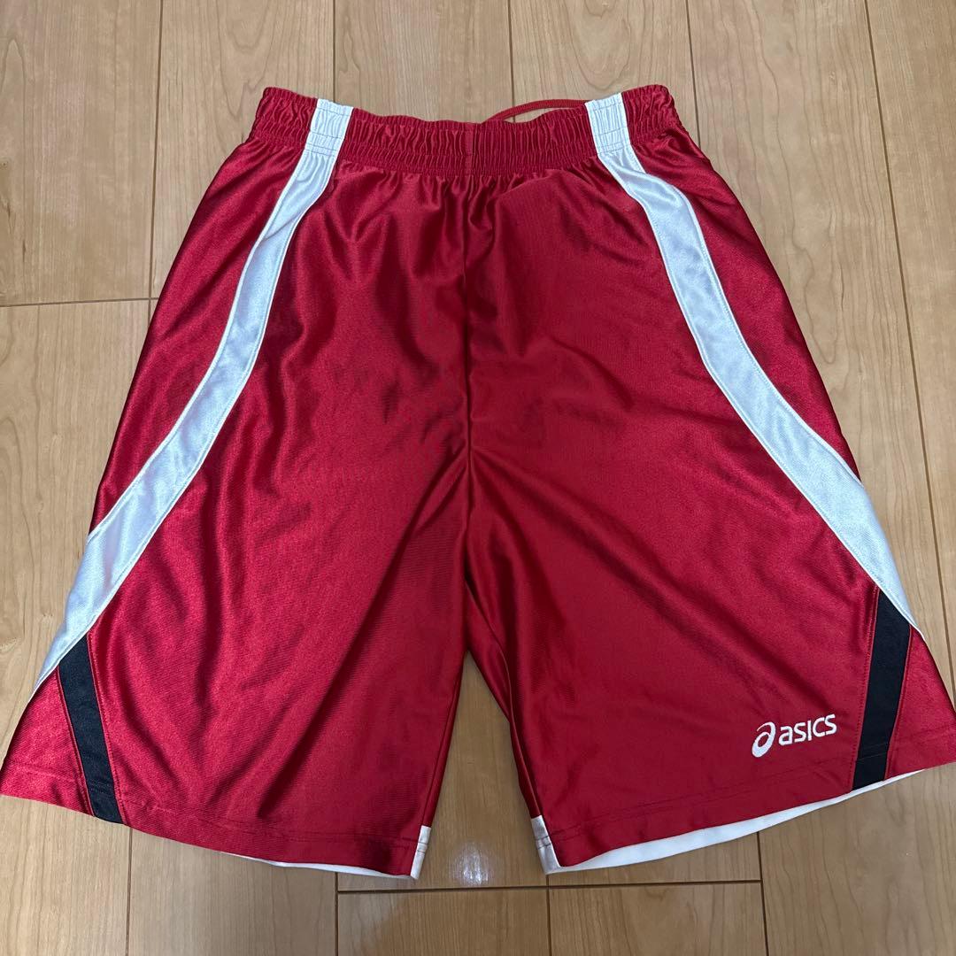 asics バスケットボールパンツ バスパン レッド 光沢 (2/3)