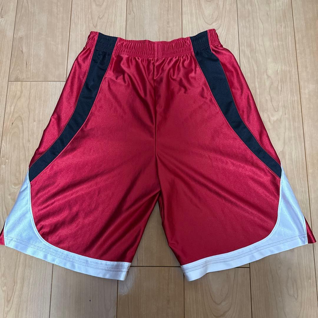 asics バスケットボールパンツ バスパン レッド 光沢 (3/3)