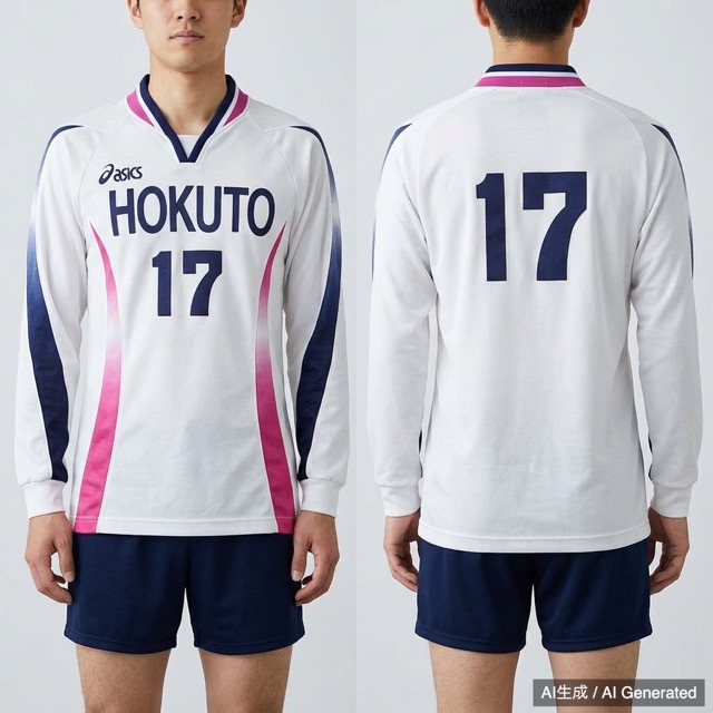 asics HOKUTO 17 バレーボールユニフォーム 長袖シャツ