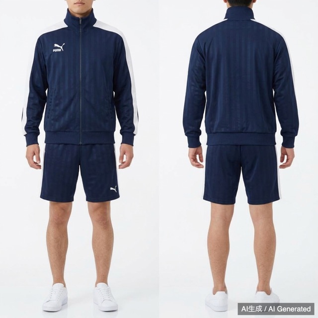 PUMA サッカー ジャージ 上下セット ネイビー ホワイト