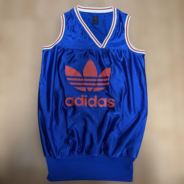 adidas ノースリーブ トレフォイルロゴ ブルー Sサイズ