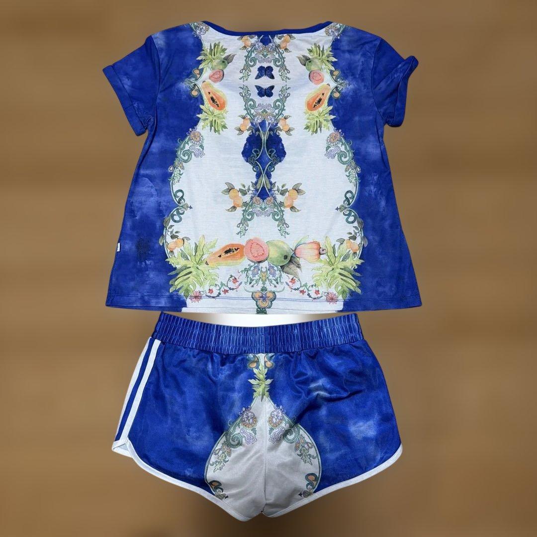 り*う様 adidas レディース 花柄セットアップ 上M/下LL (2/4)