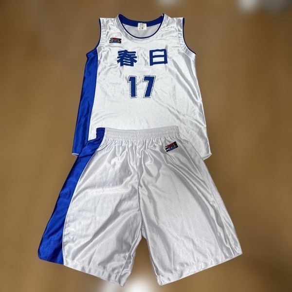 バスケットボール レディース ユニフォーム 白/青 17 光沢