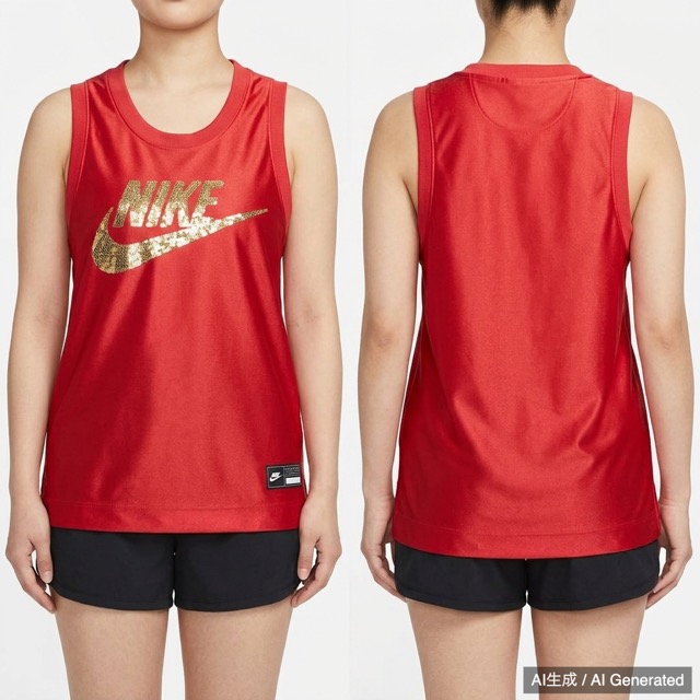 NIKE ノースリーブシャツ レッド レディース Mサイズ