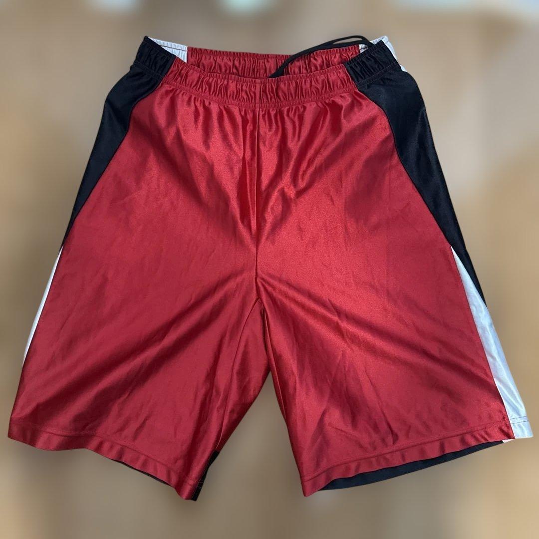 XG バスケットボールパンツ Lサイズ 赤黒白 光沢 (1/3)