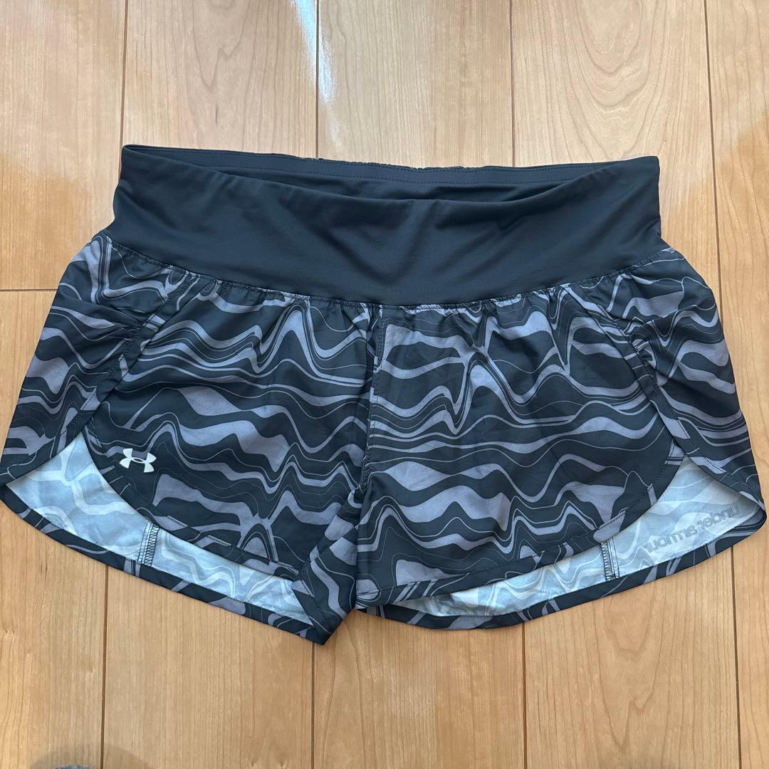 UNDER ARMOUR レディース ランニングショーツ ランパン 黒/グレー (2/4)
