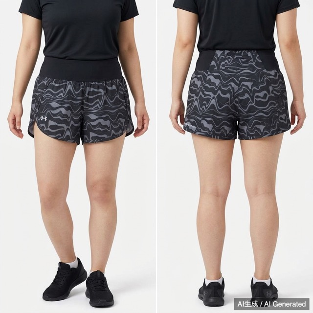 UNDER ARMOUR レディース ランニングショーツ ランパン 黒/グレー