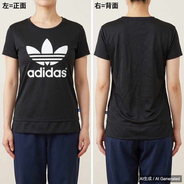 adidas 半袖Tシャツ 黒 レディースM