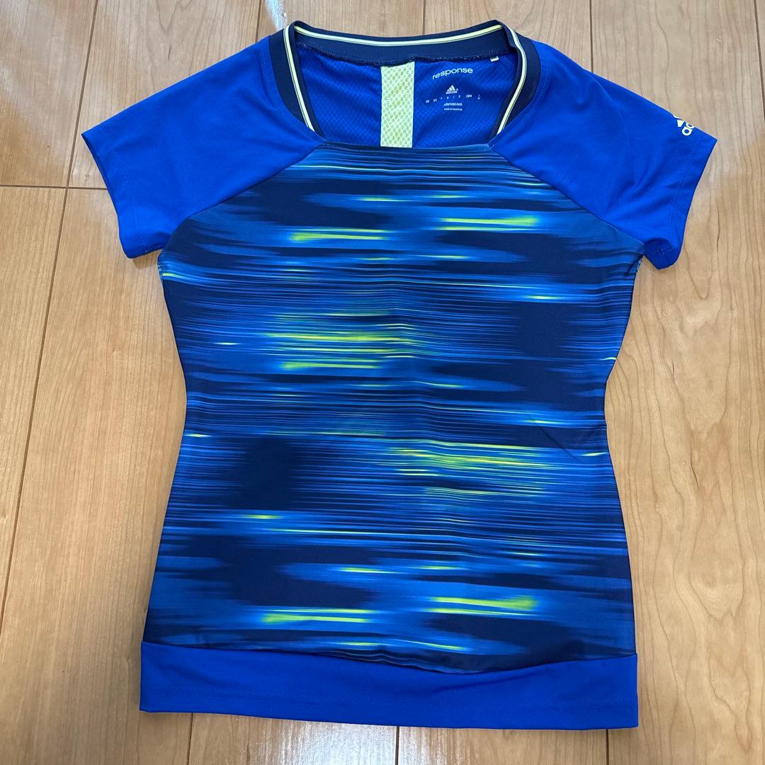 adidas response climacool レディース Tシャツ 青/黄 (2/4)