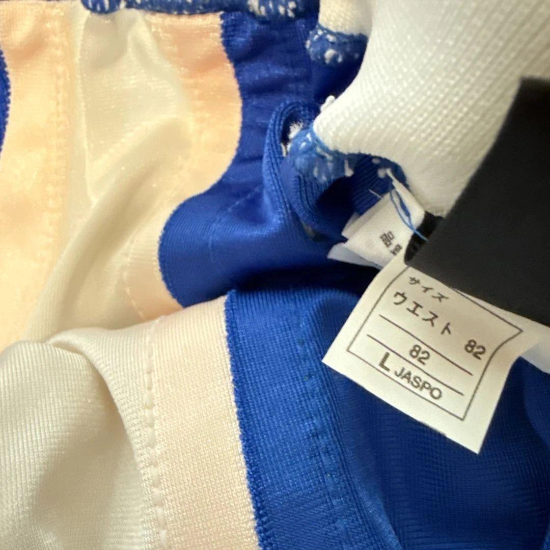 メンズ asics バスケットボールパンツ 青/白/イエロー 光沢 (4/5)