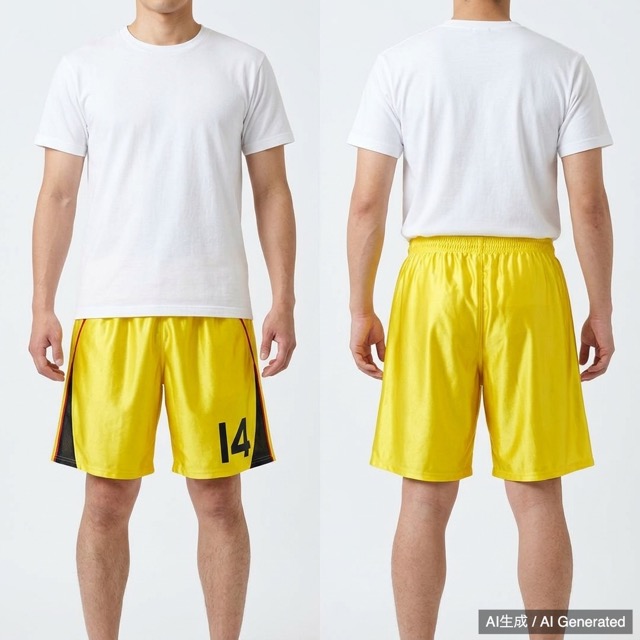 MUNTER イエロー サッカー パンツ L 光沢 ※ゴムなし