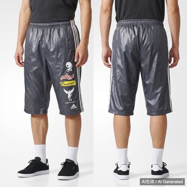 adidas ハーフパンツ グレー