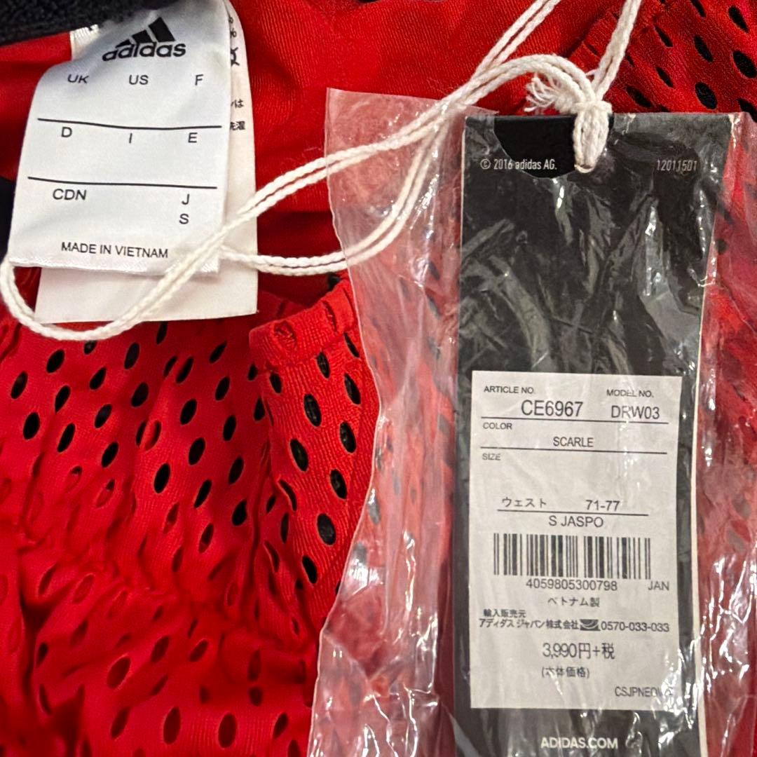adidas バスケットボールパンツ スパッツ付き S レッド (4/4)