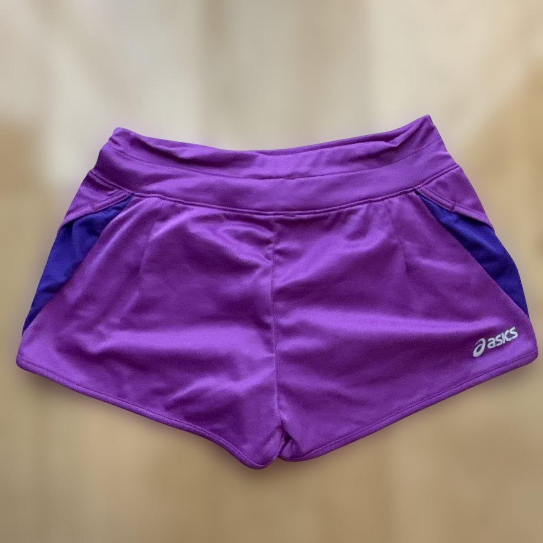 asics レディース ランニングショーツ S 紫 (3/4)