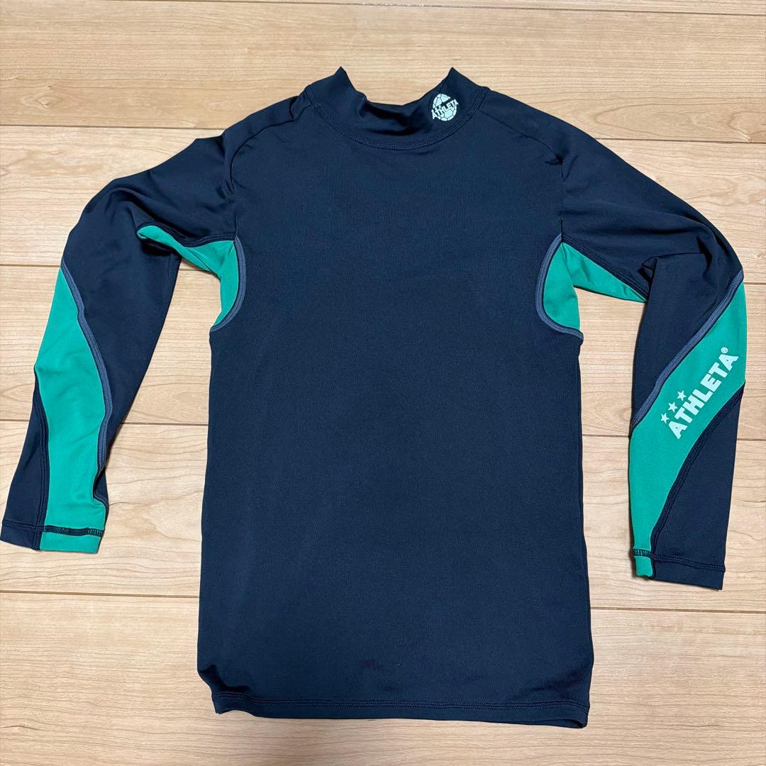 ATHLETA サッカー ユニフォーム 上下 インナー フルセット 黒/緑 L (6/8)