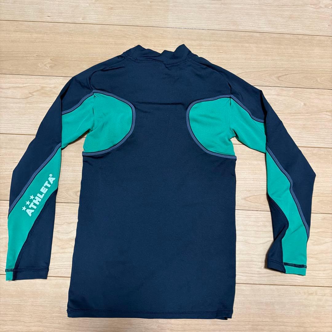 ATHLETA サッカー ユニフォーム 上下 インナー フルセット 黒/緑 L (8/8)