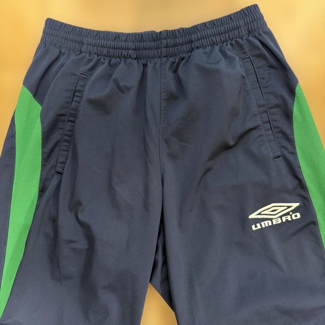 UMBRO サッカー ジャージ 上下 ネイビー ホワイト グリーン 上M 下O (9/9)