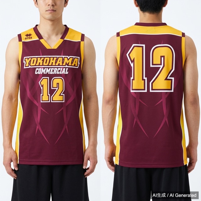 横浜商業高校バスケット ユニフォーム 12 errea