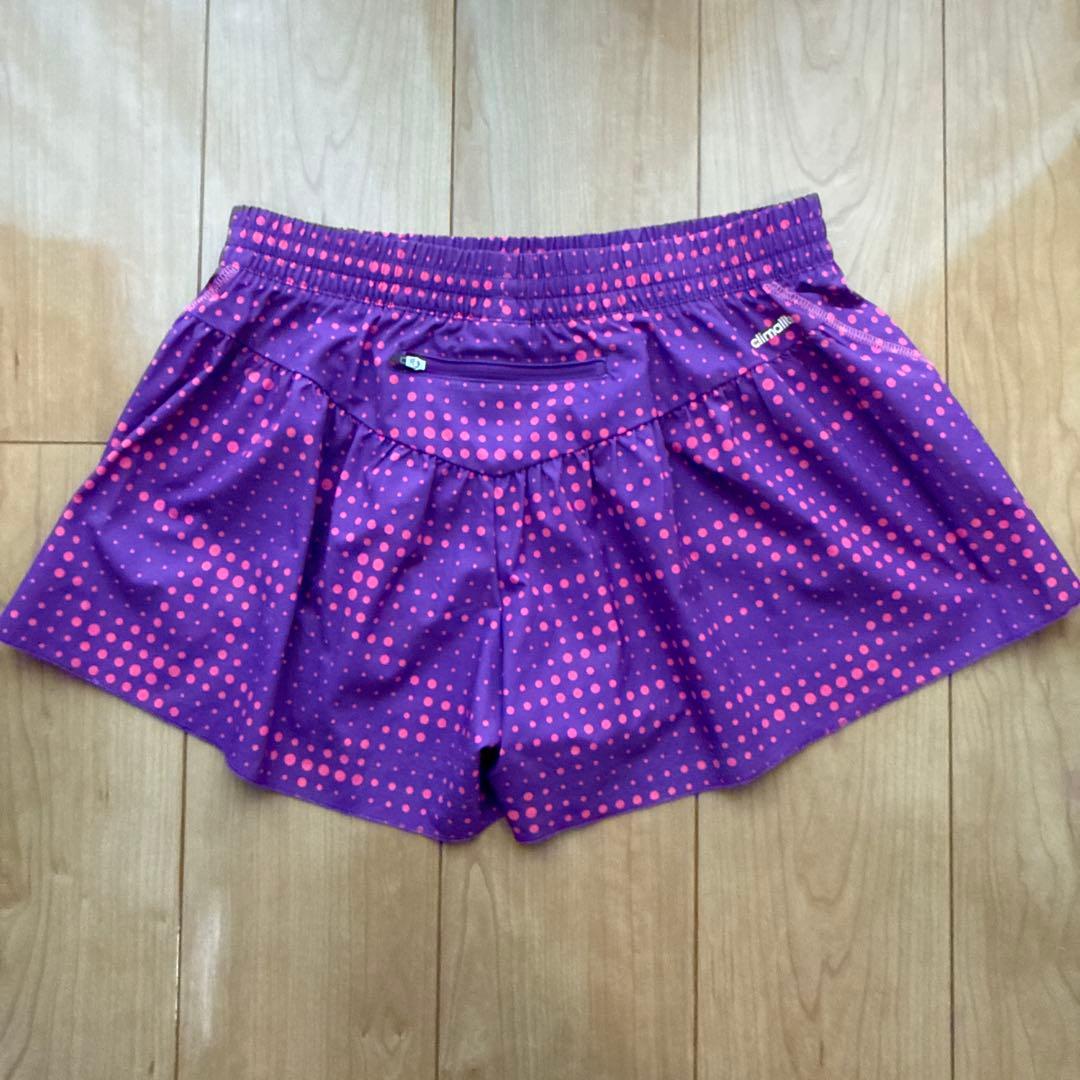 adidas 紫・ピンク ドット柄 ショートパンツ レディースL (3/4)