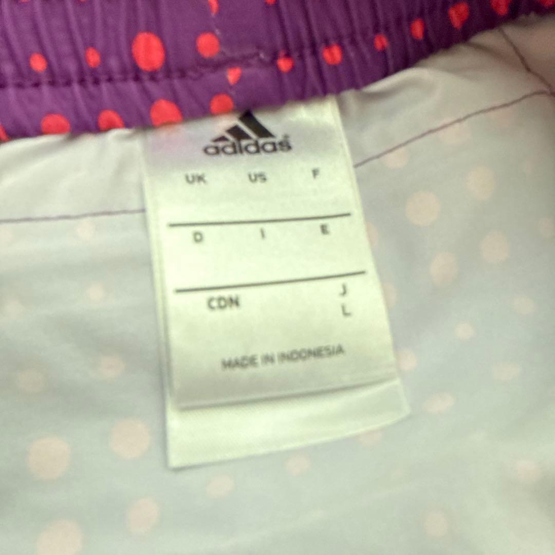 adidas 紫・ピンク ドット柄 ショートパンツ レディースL (4/4)