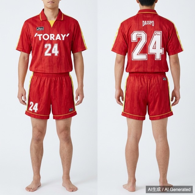 asics TORAY フットサル ユニフォーム 上下セット 24番 メンズL