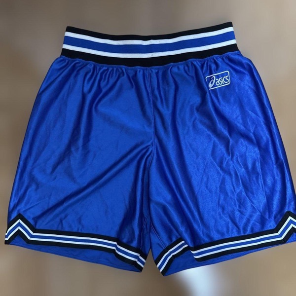 asics バスケットボールパンツ サイズ 青 光沢