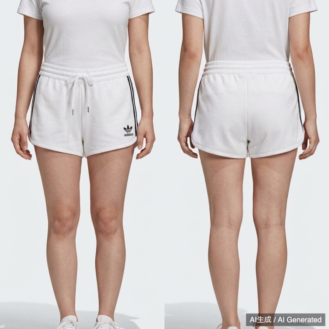 adidas レディース ショートパンツ ホワイト トレフォイル (1/4)