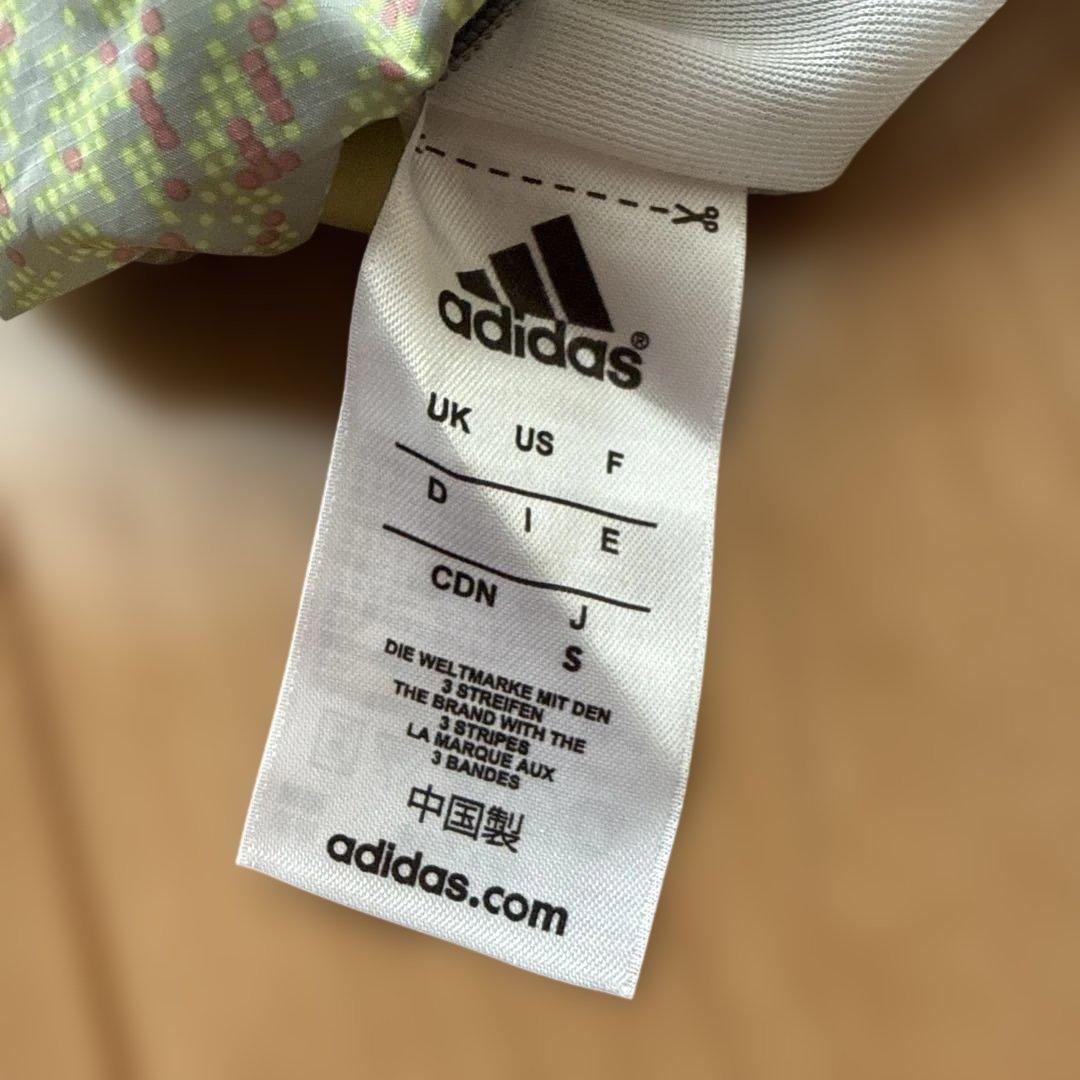 adidas レディース イエロー系花柄ランニングパンツ リバーシブル S (5/6)