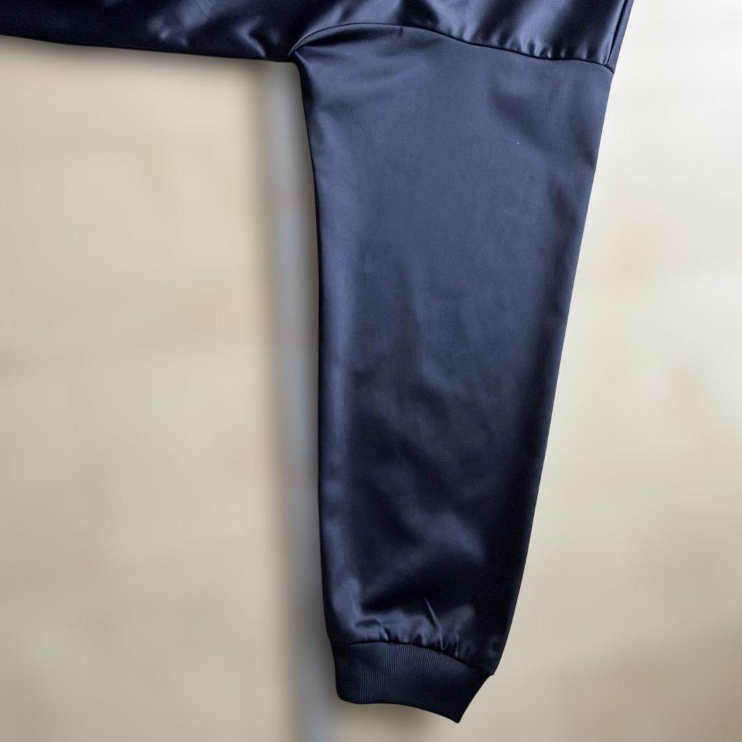 adidas 紺 パーカー レディース フーディー Mサイズ 光沢サテン (5/8)