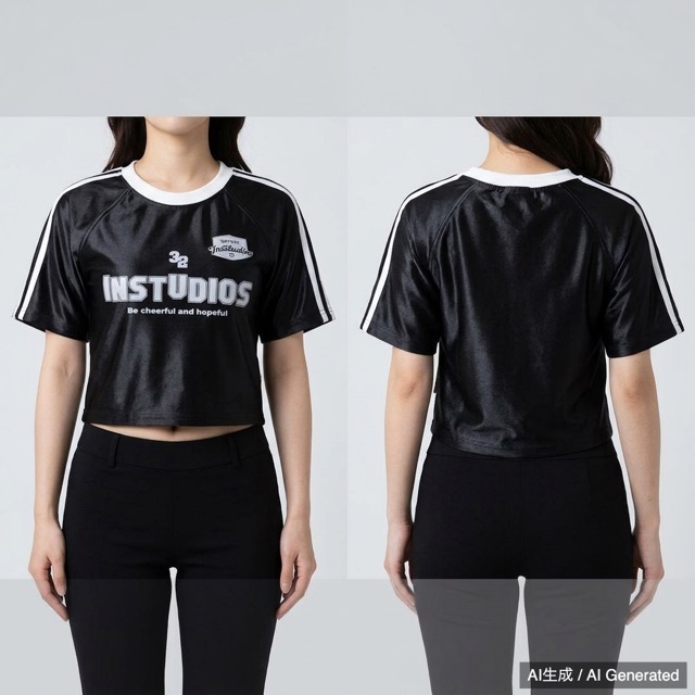 INS STUDIOS ブラック Tシャツ レディースSサイズ チビT