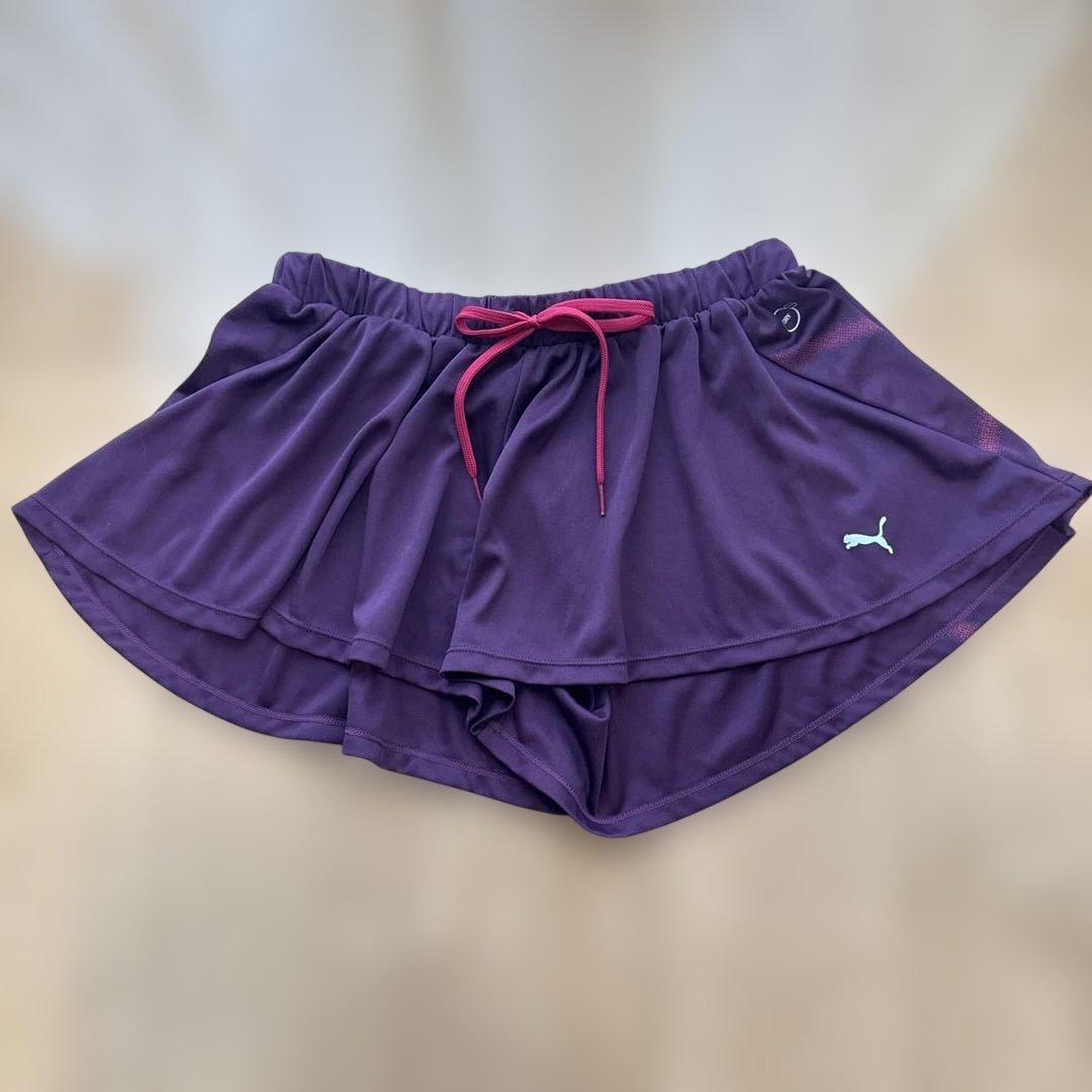 PUMA 紫色 レディース ランニング スカート型ショートパンツ (2/5)