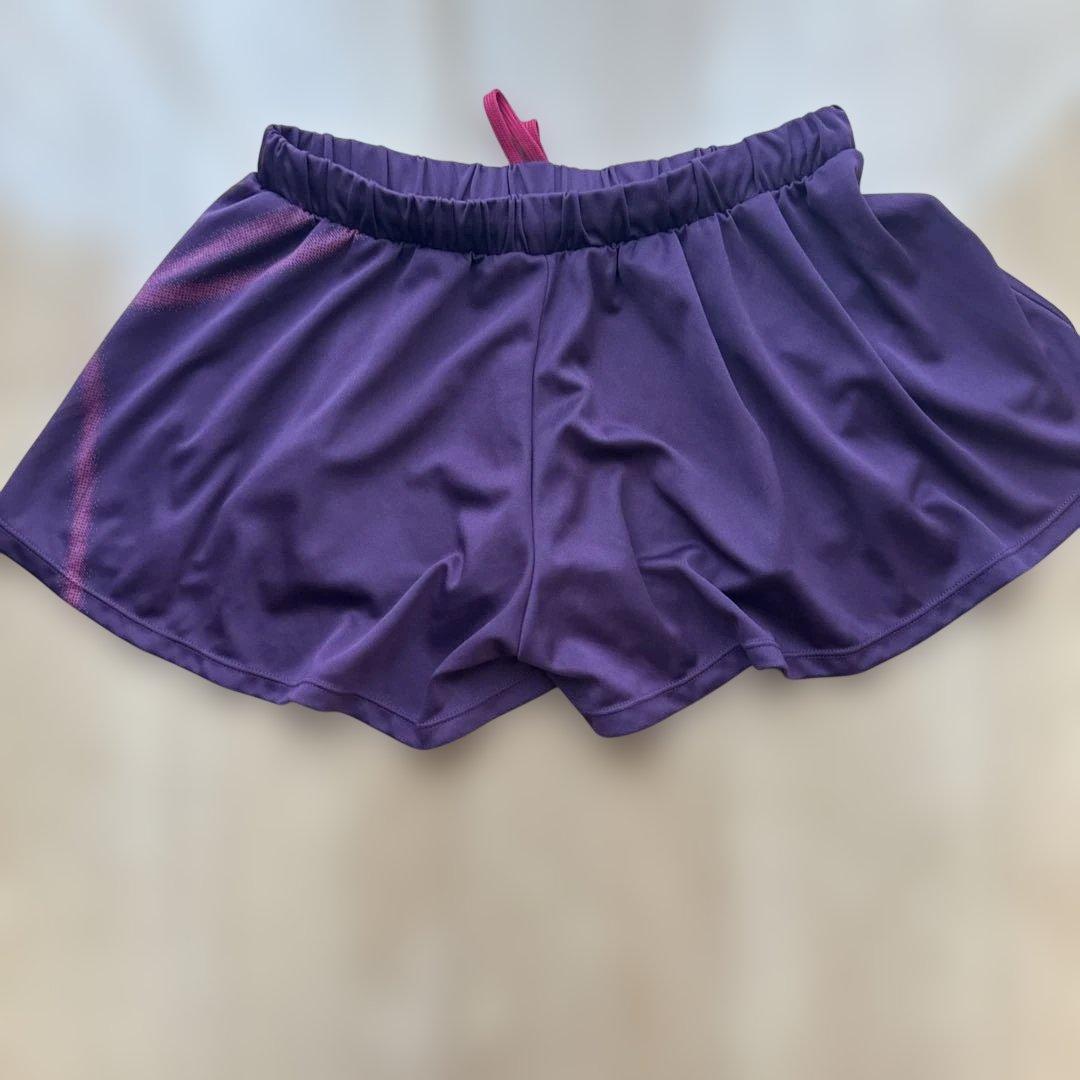 PUMA 紫色 レディース ランニング スカート型ショートパンツ (3/5)