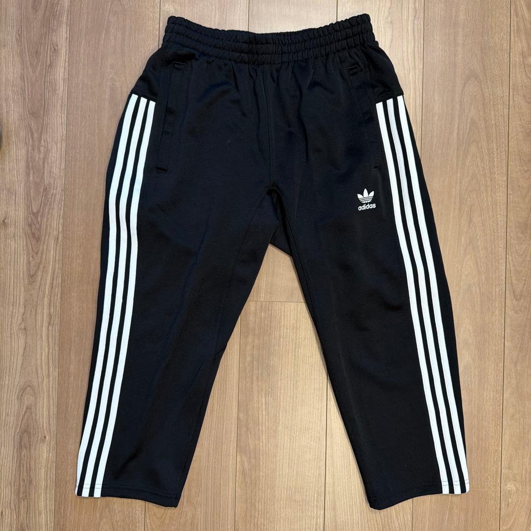 adidas 七分丈 ブラックジャージパンツ M (2/5)
