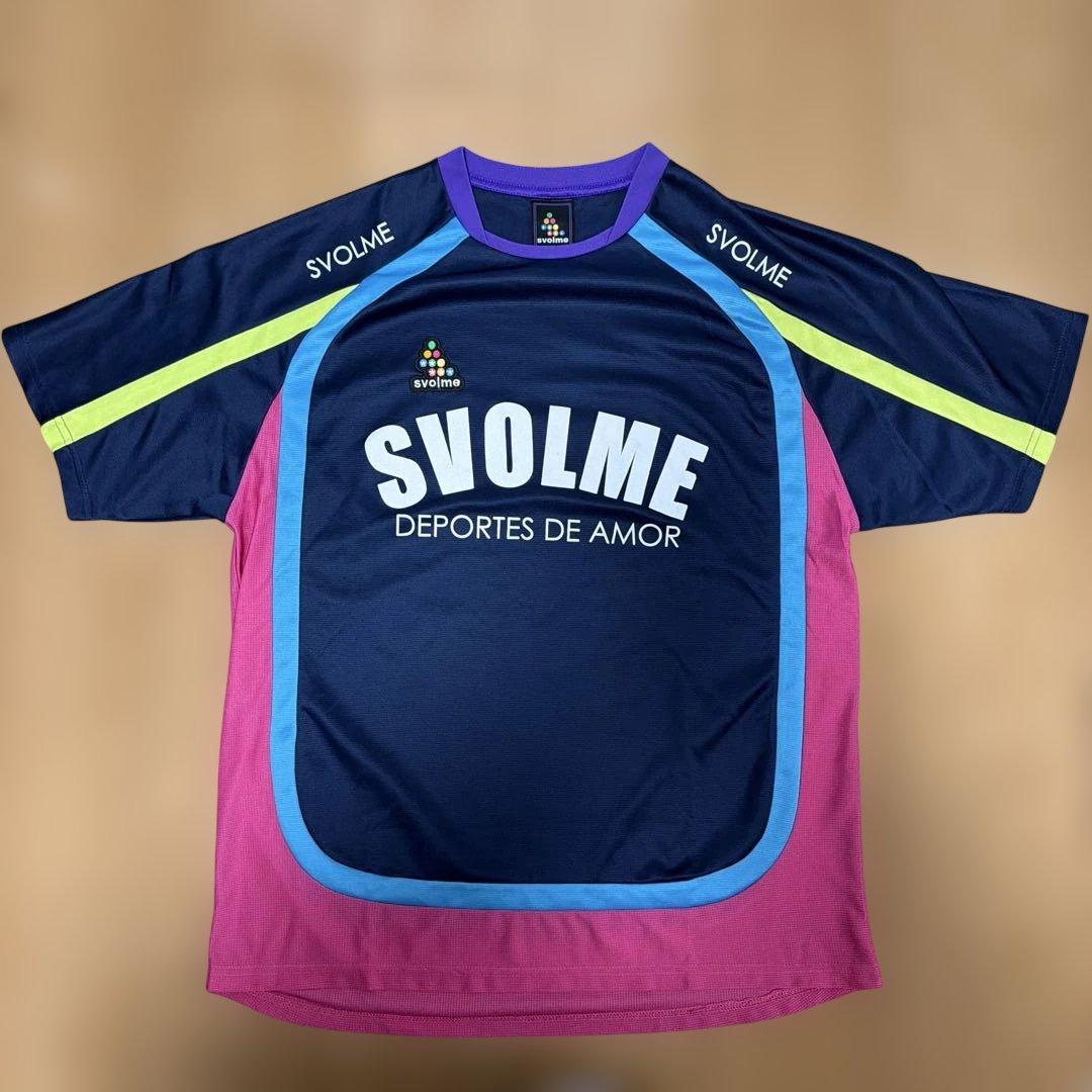 SVOLME サッカーシャツ Lサイズ ネイビー/ピンク (1/3)