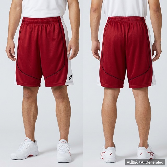 asics バスケットボールパンツ Mサイズ 赤