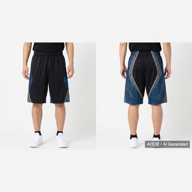 Reebok バスケットボールパンツ 黒/青