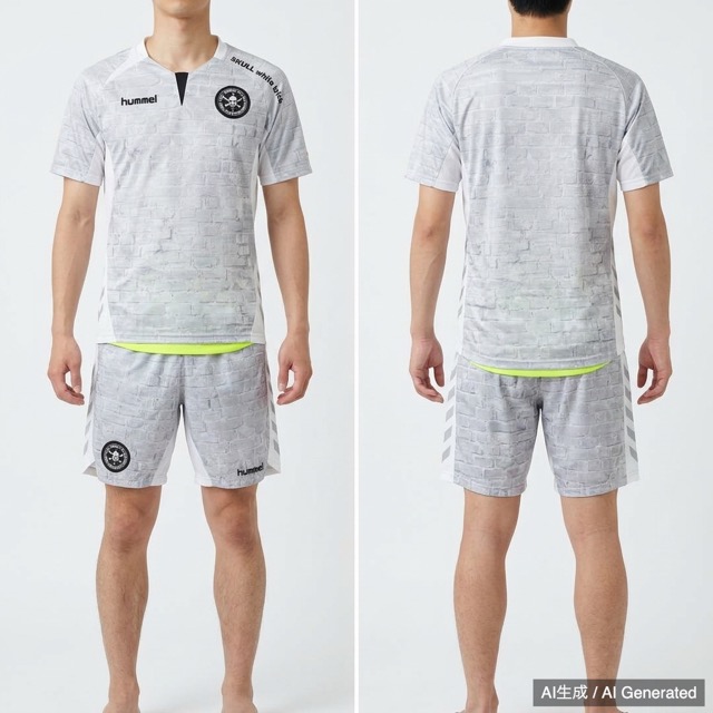 hummel FC Skull サッカーユニフォーム 上下 Mサイズ ホワイト