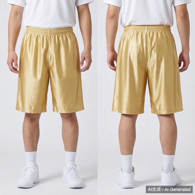 バスケットボールパンツ ゴールド Lサイズ ポリエステル100%